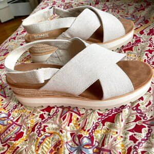 New & Unworn: Crossover Wedge Sandals
